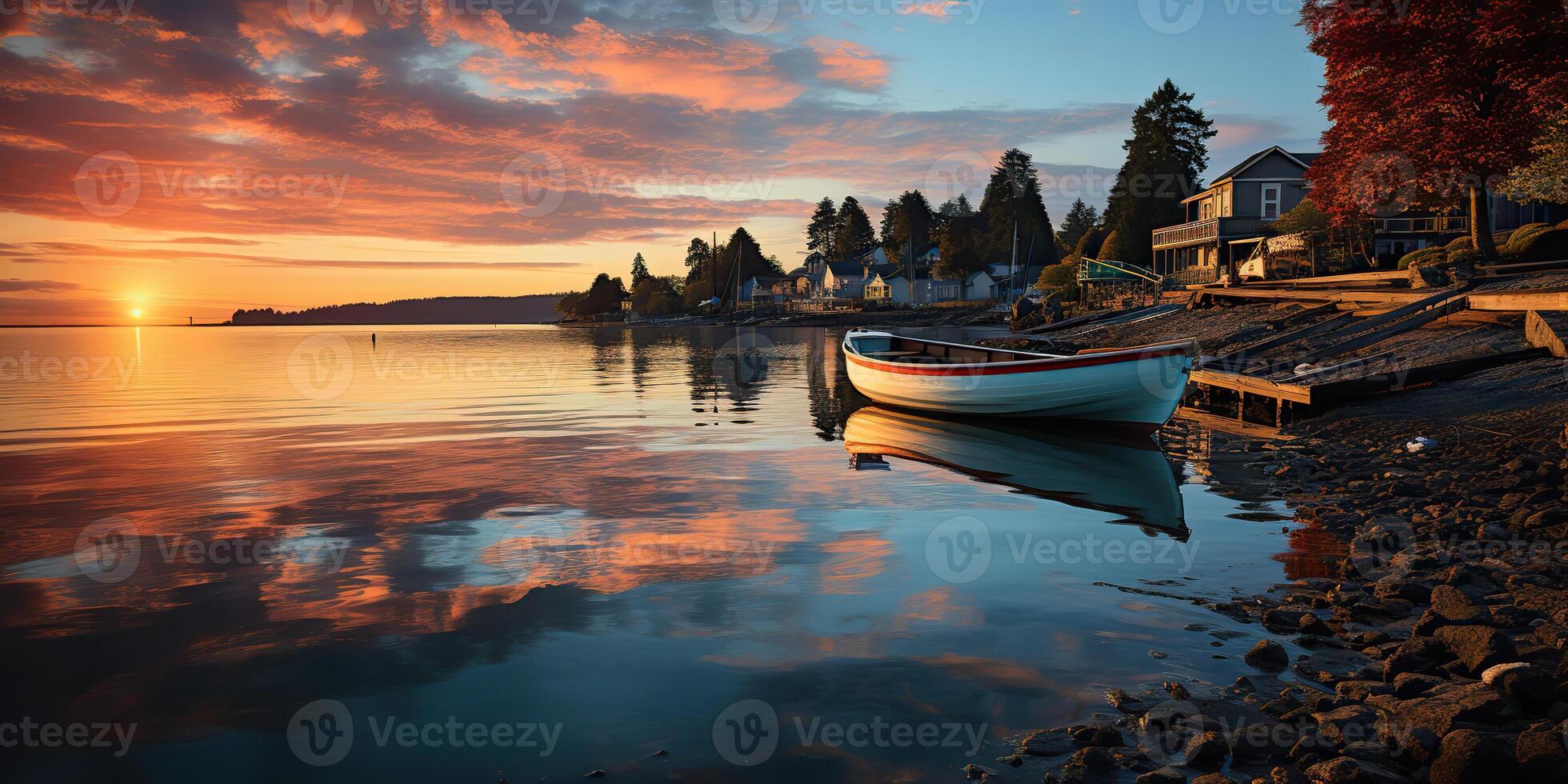 ai gegenereerd. ai generatief. natuur buitenshuis landschap van jacht marinier boot schip Bij dok haven haven. vakantie kom tot rust landschap achtergrond uitstraling. grafisch kunst foto