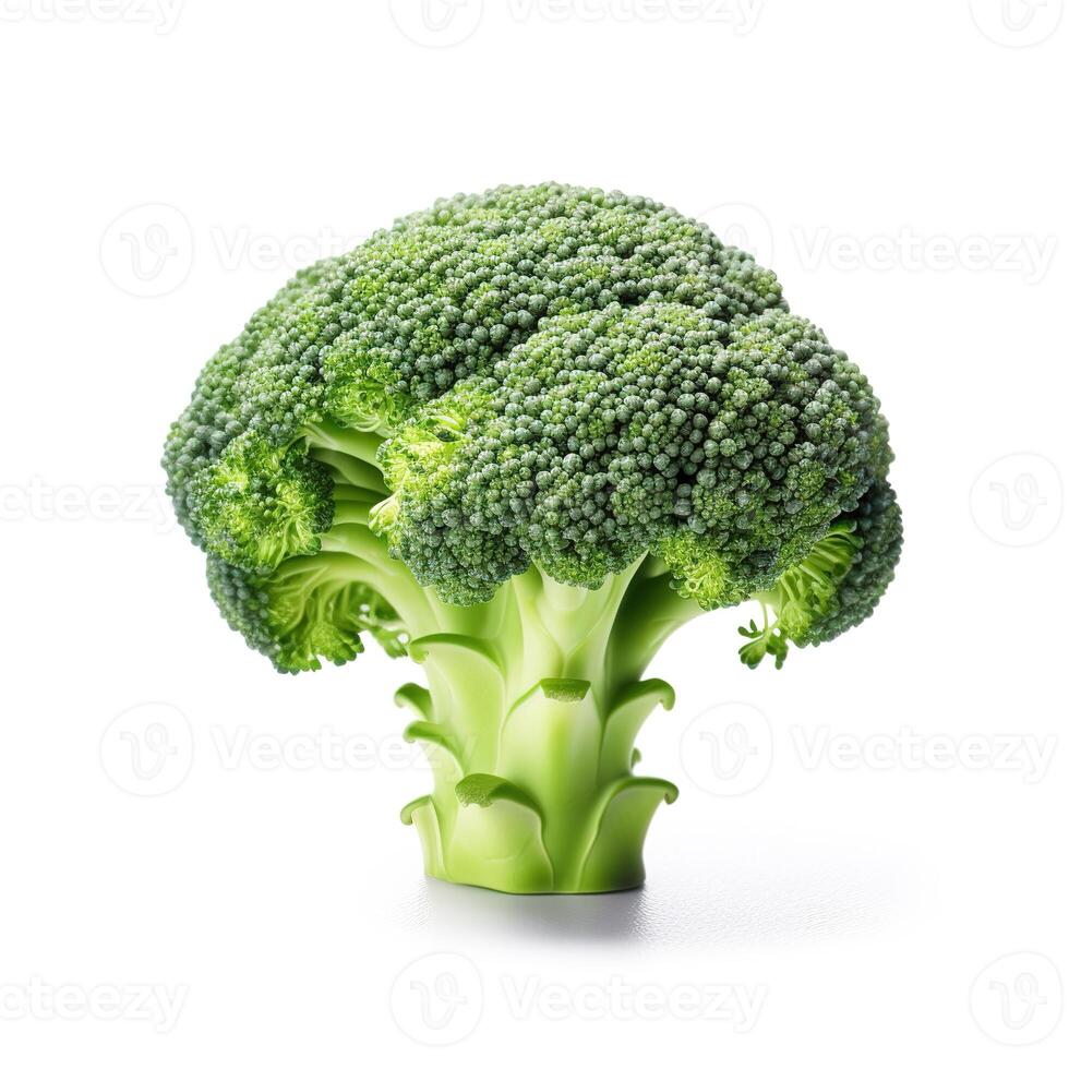 broccoli Aan wit achtergrond. generatief ai foto