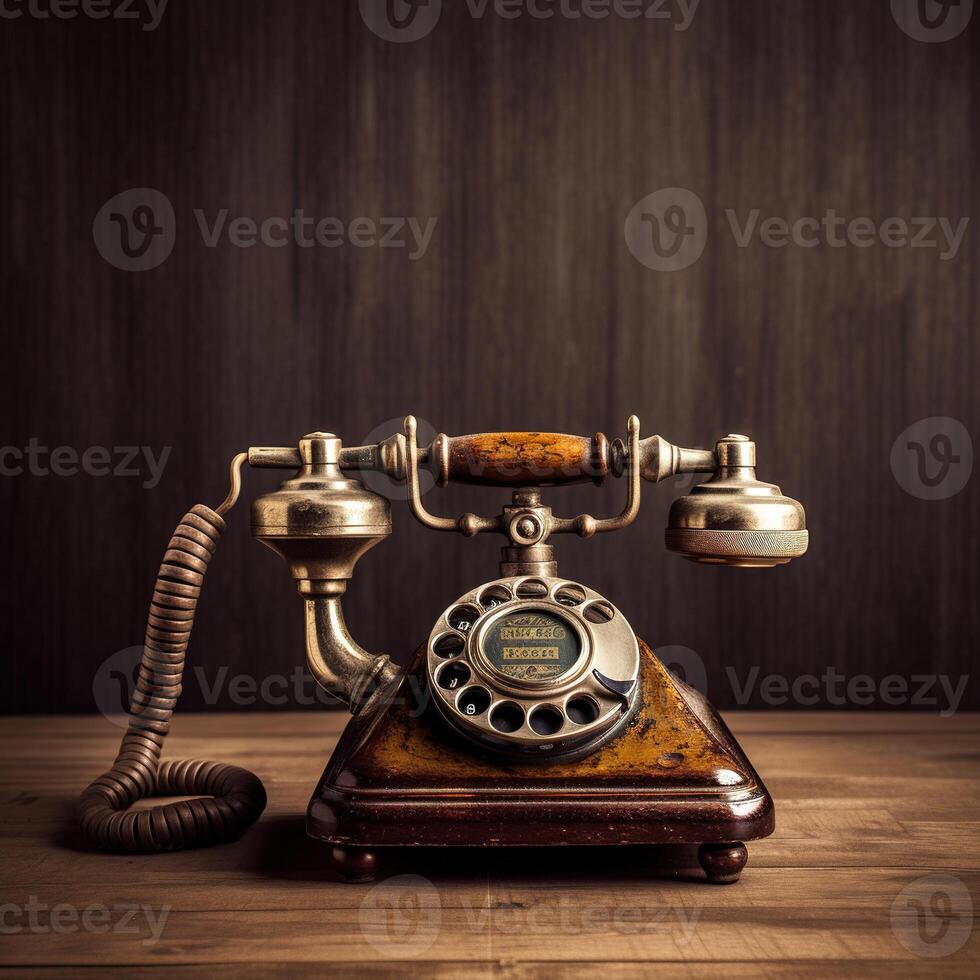 wijnoogst retro telefoon. generatief ai foto