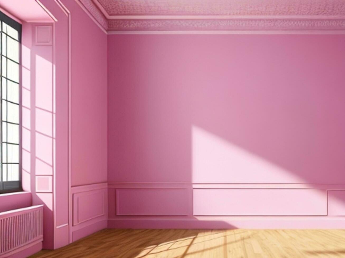 ai generatief. luxe een roze muur leeg kamer achtergrond, huis leven. ai gegenereerd foto