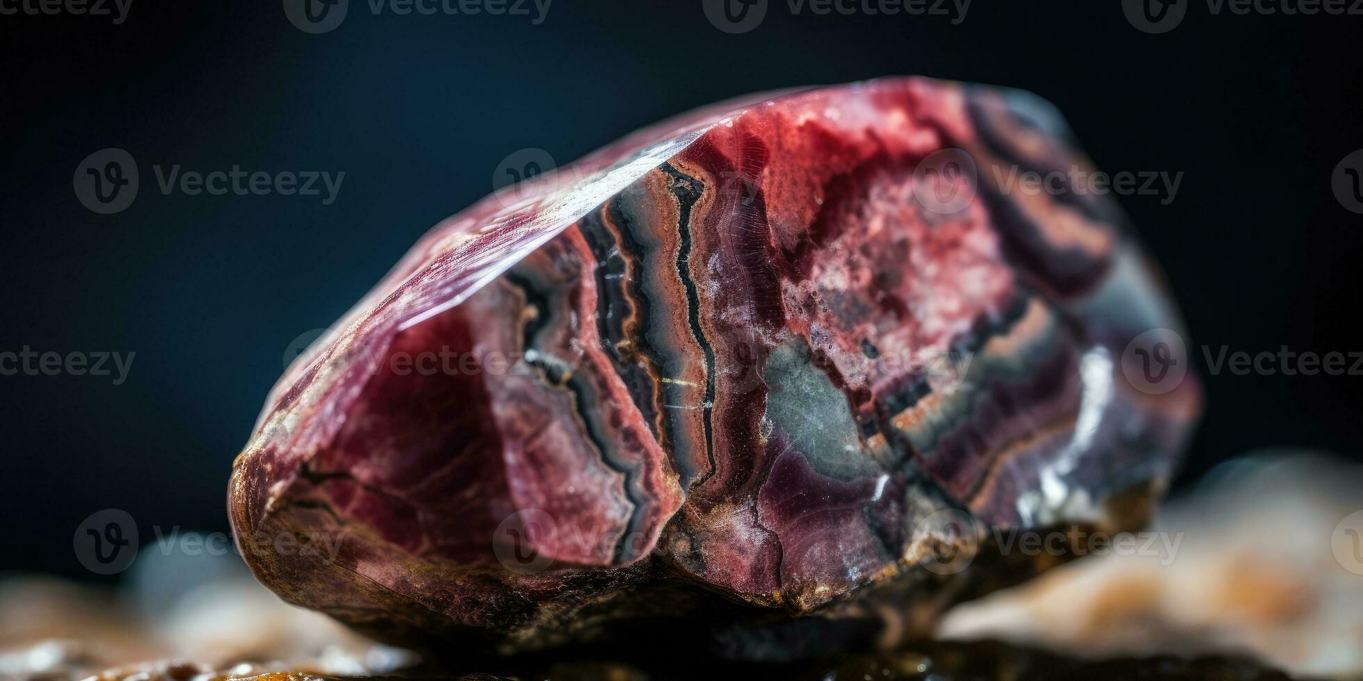 foto van de mineraal steen Rhodoliet detailopname, macro. generatief ai