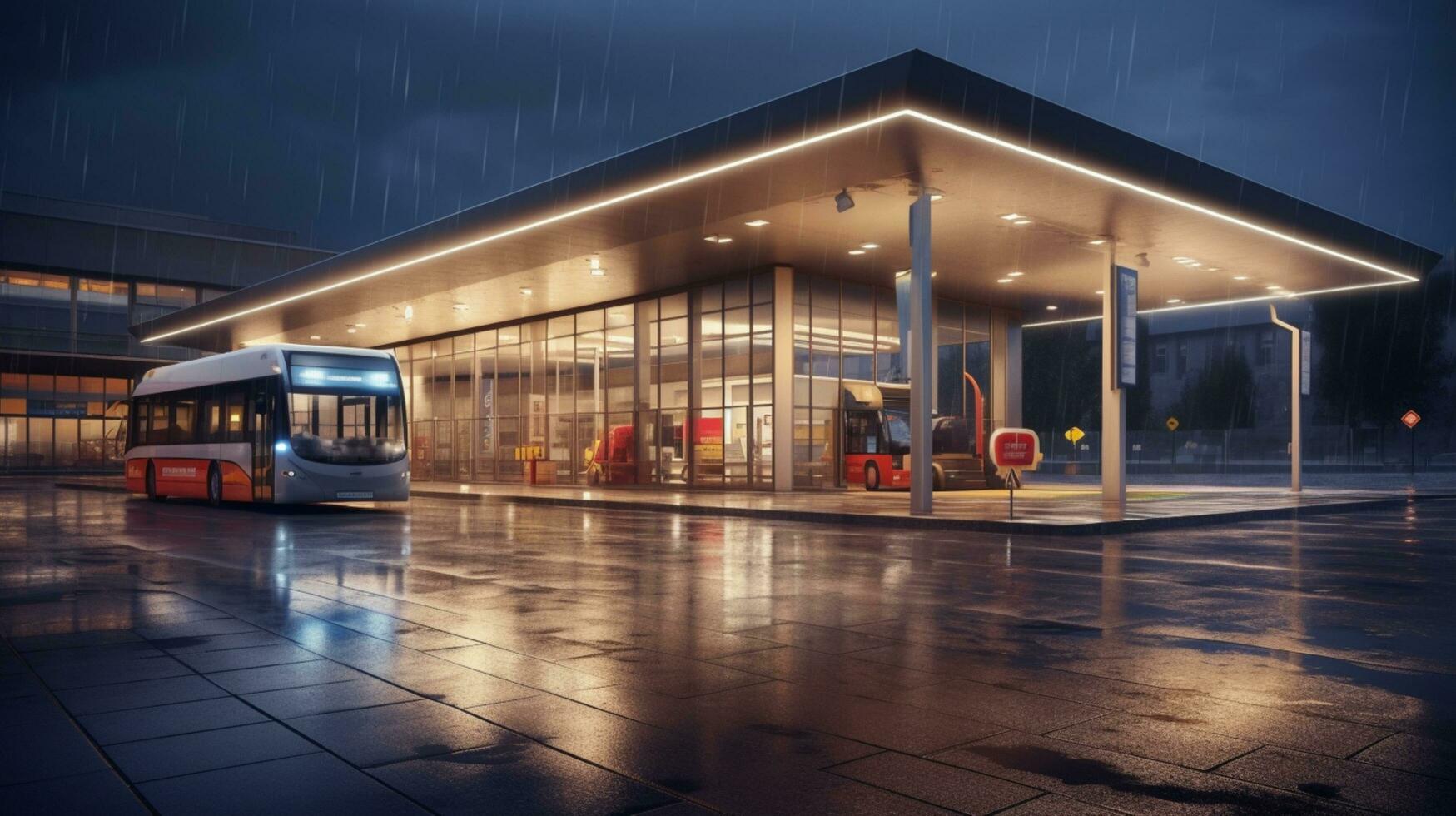 station bussen illustratie foto