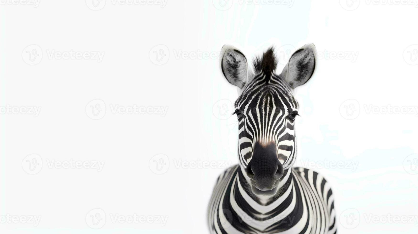 foto van een zebra Aan wit achtergrond. generatief ai