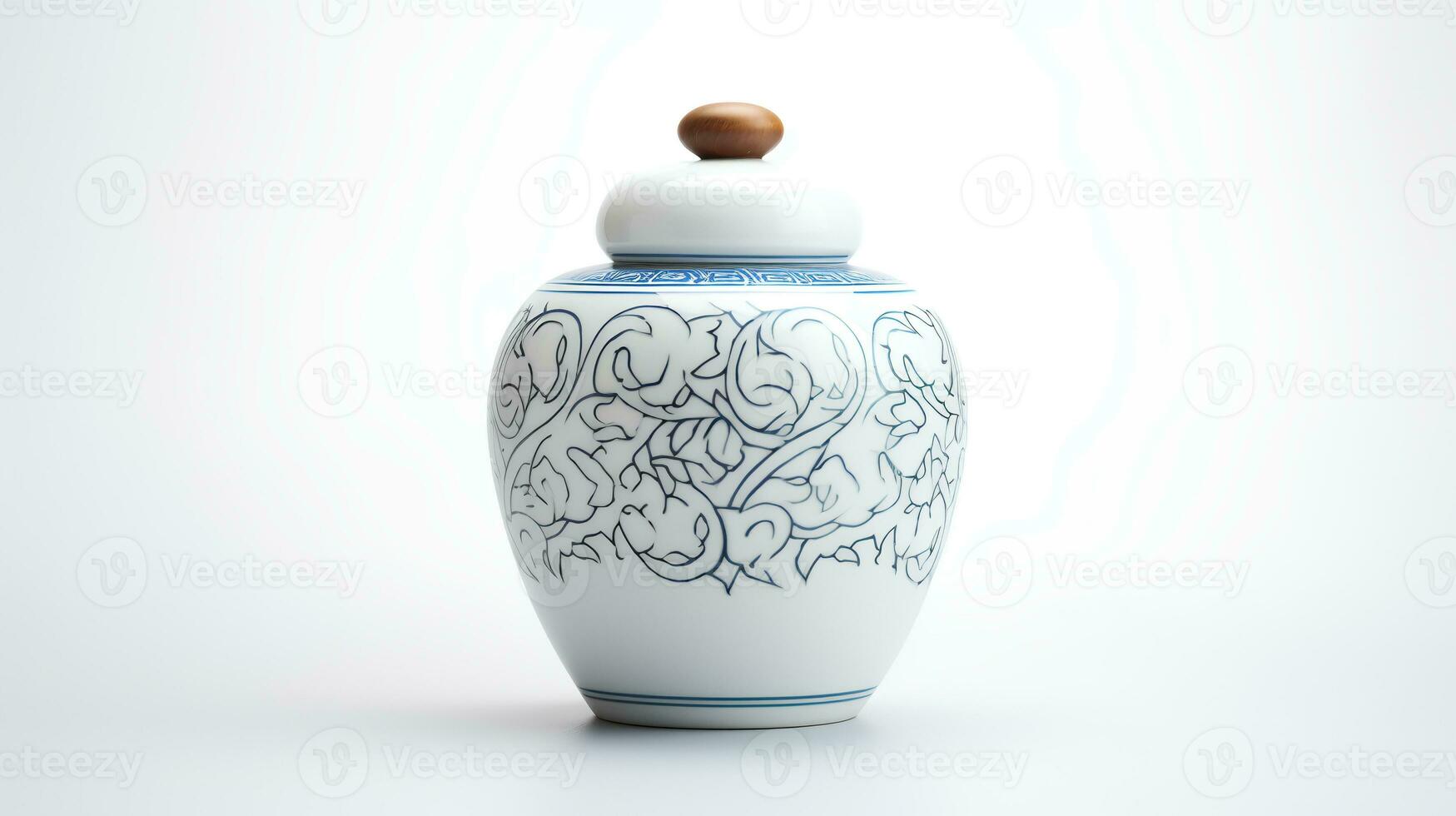 foto van minimalis Chinese pot geïsoleerd Aan wit achtergrond