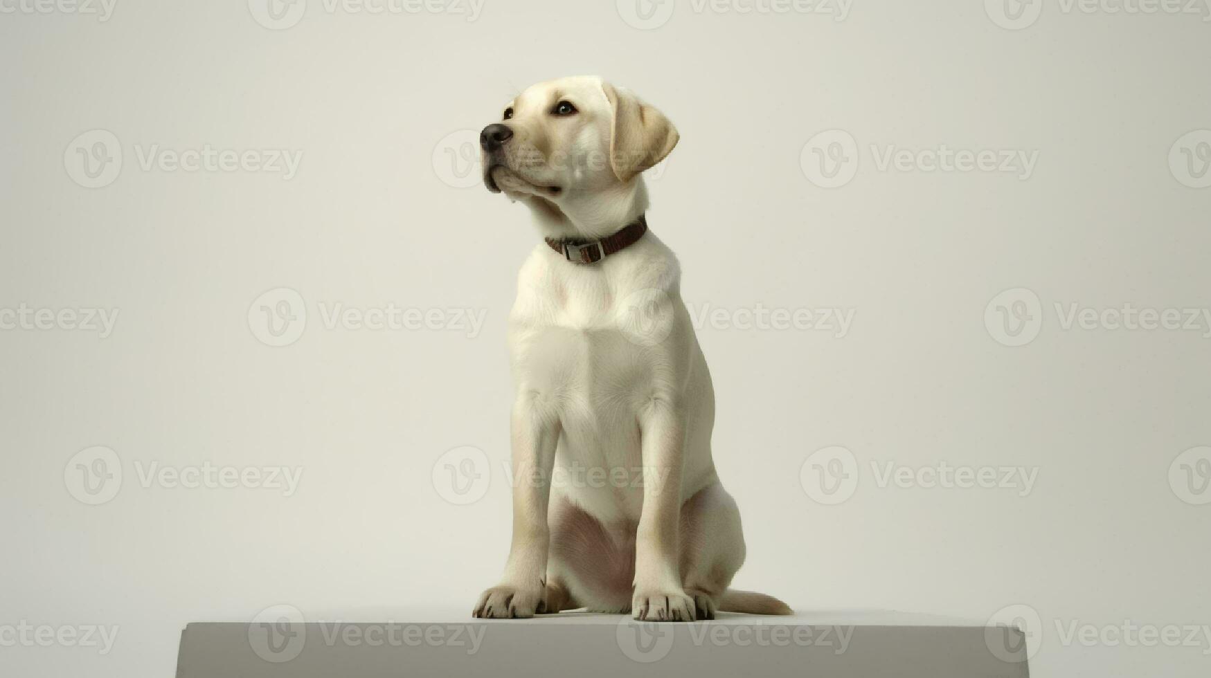 foto van een labrador retriever Aan wit achtergrond. generatief ai