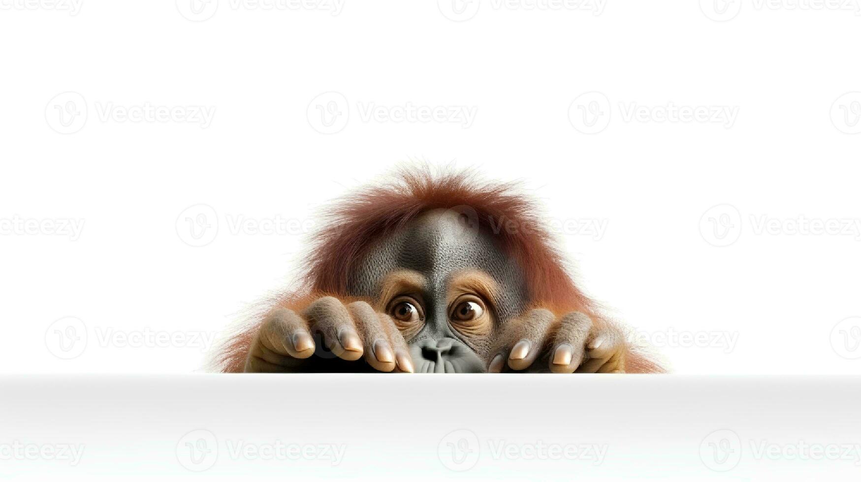 foto van een orangoetan Aan wit achtergrond