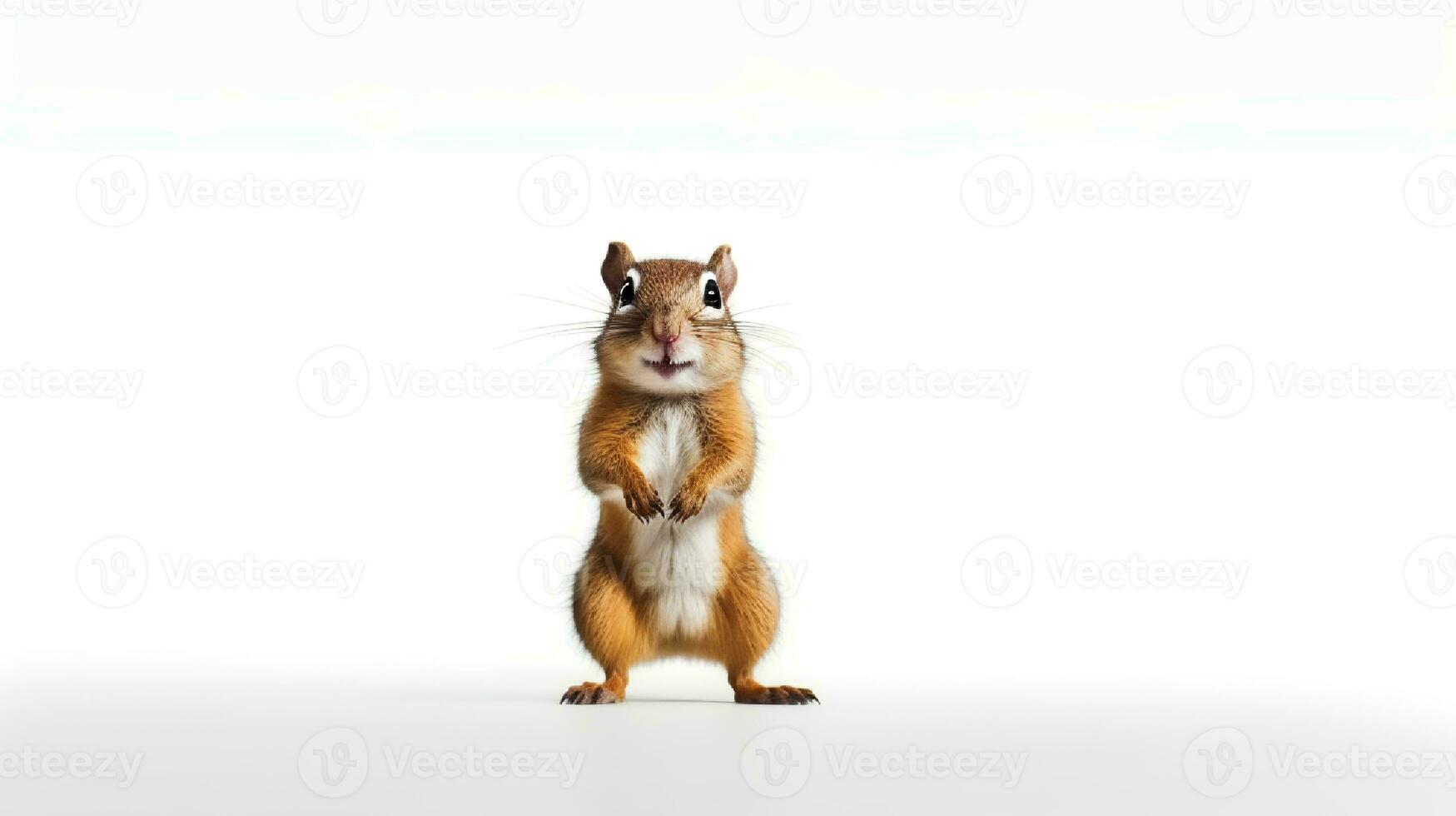 foto van een chipmunk Aan wit achtergrond. generatief ai