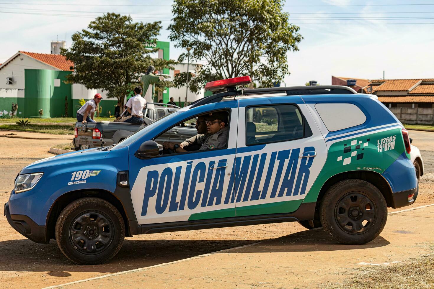 aporie, goias, Brazilië - 05 07 2023 auto voertuig van de leger Politie foto