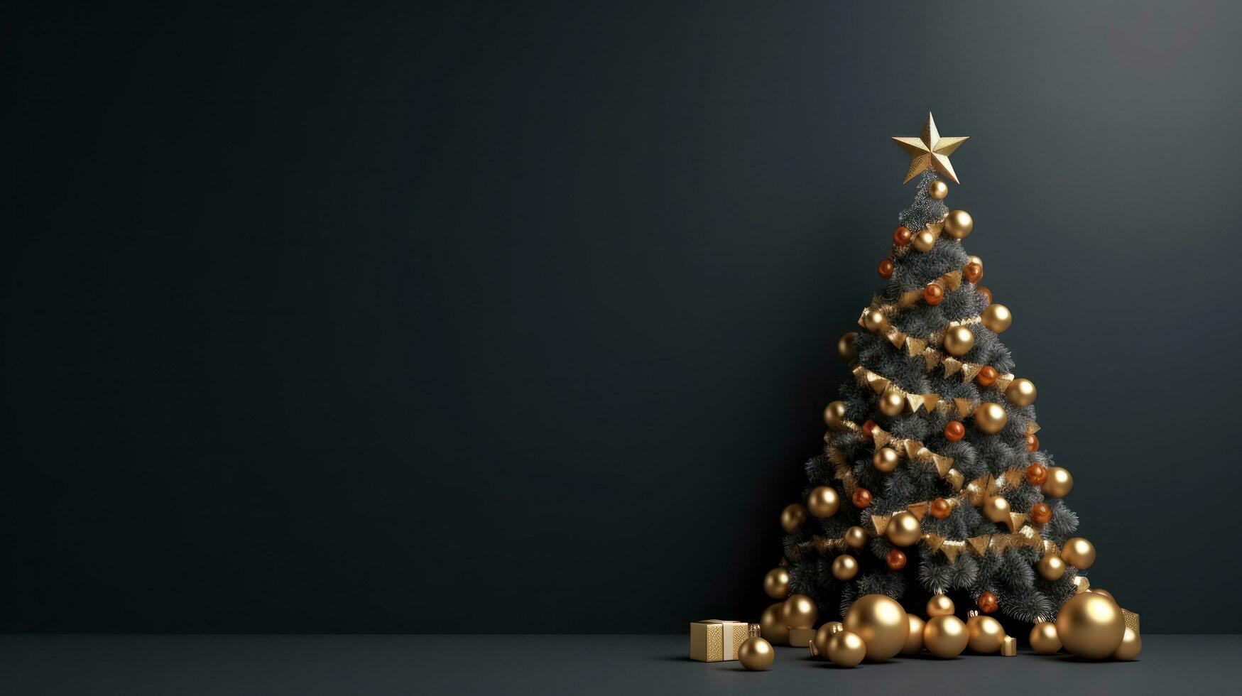 minimalistische achtergrond met Kerstmis boom foto