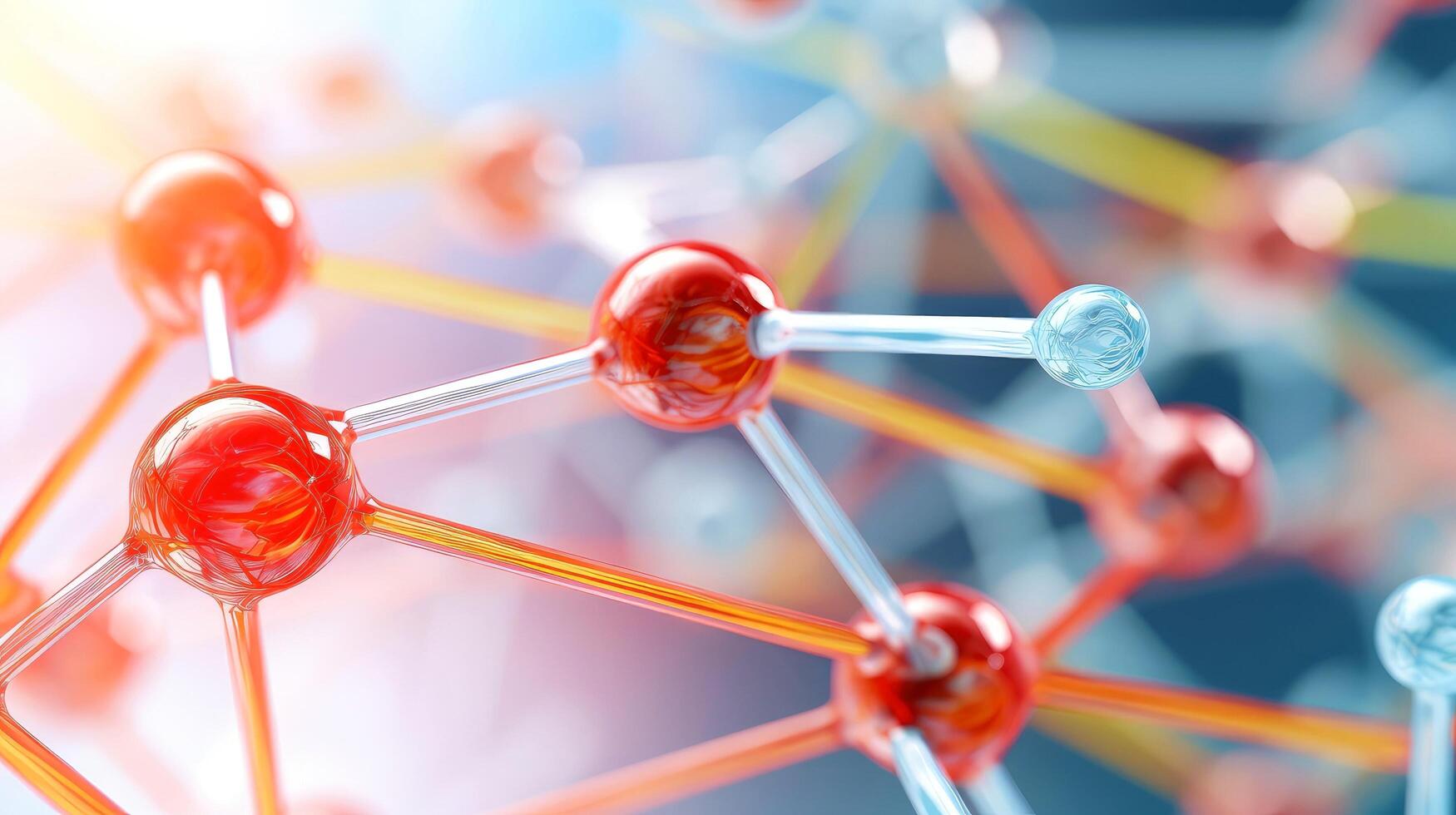 medisch studies van moleculair structuren. wetenschap in de onderhoud van menselijk. technologieën van de toekomst in onze leven. molecuul van geneeskunde model, generatief ai illustratie foto