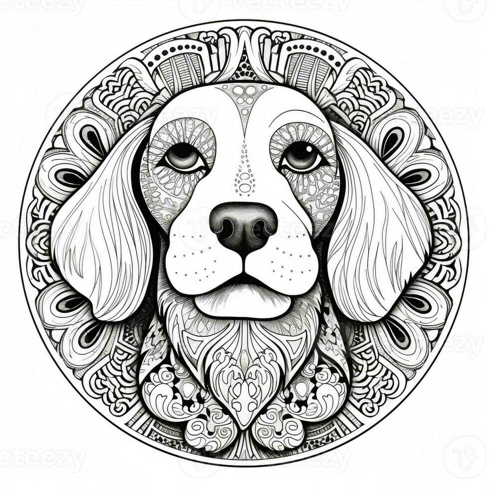 mandala hond kleurplaten foto