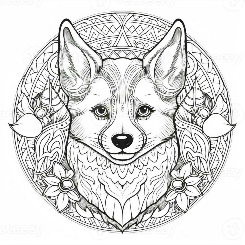 mandala hond kleurplaten foto