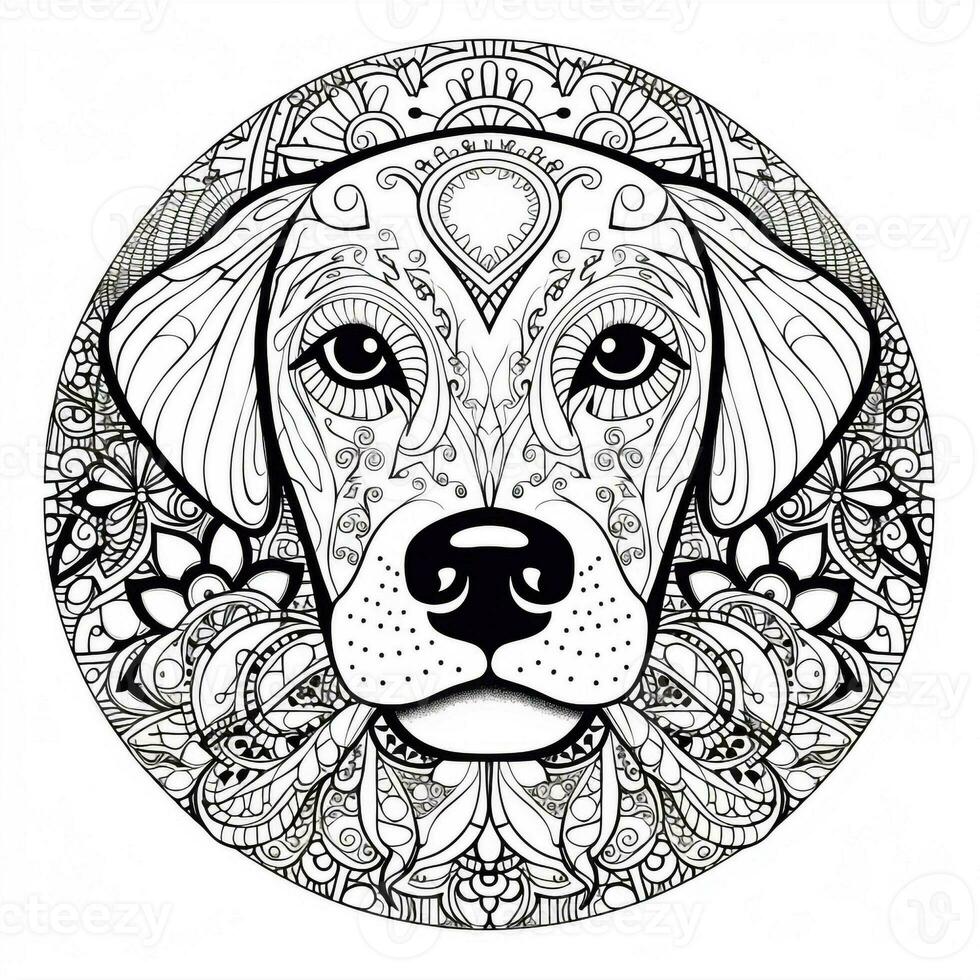 mandala hond kleurplaten foto