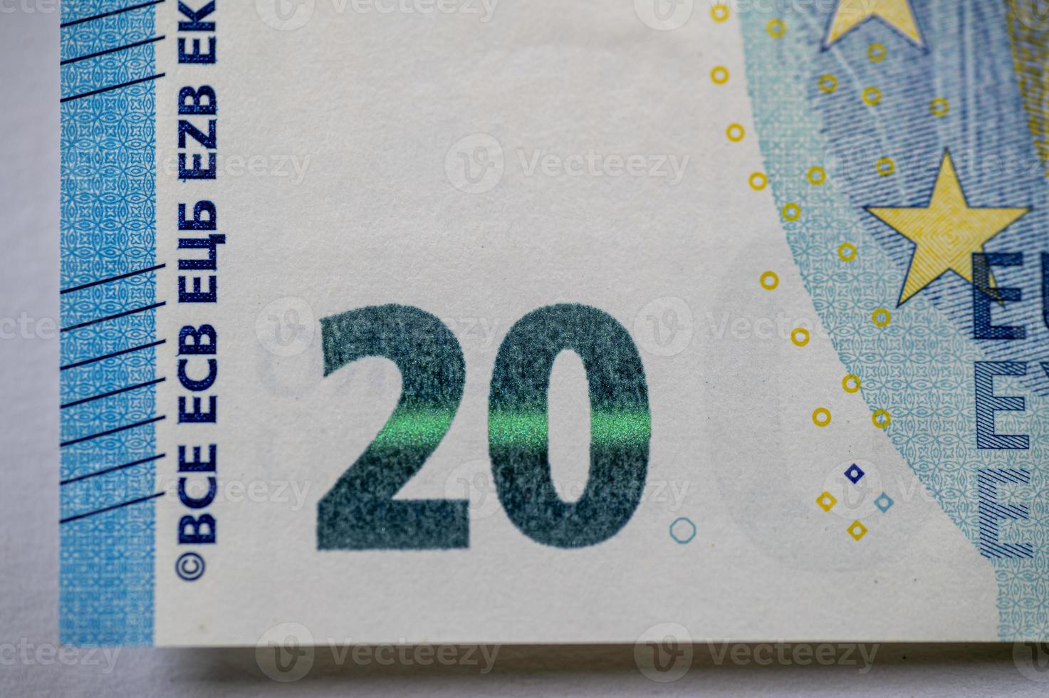 het detail van het biljet van 20 euro foto