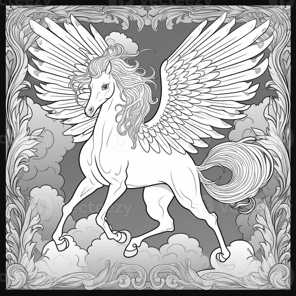 Pegasus kleur Pagina's foto