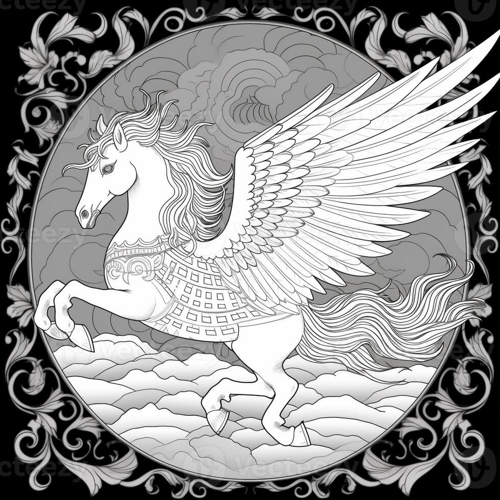 Pegasus kleur Pagina's foto