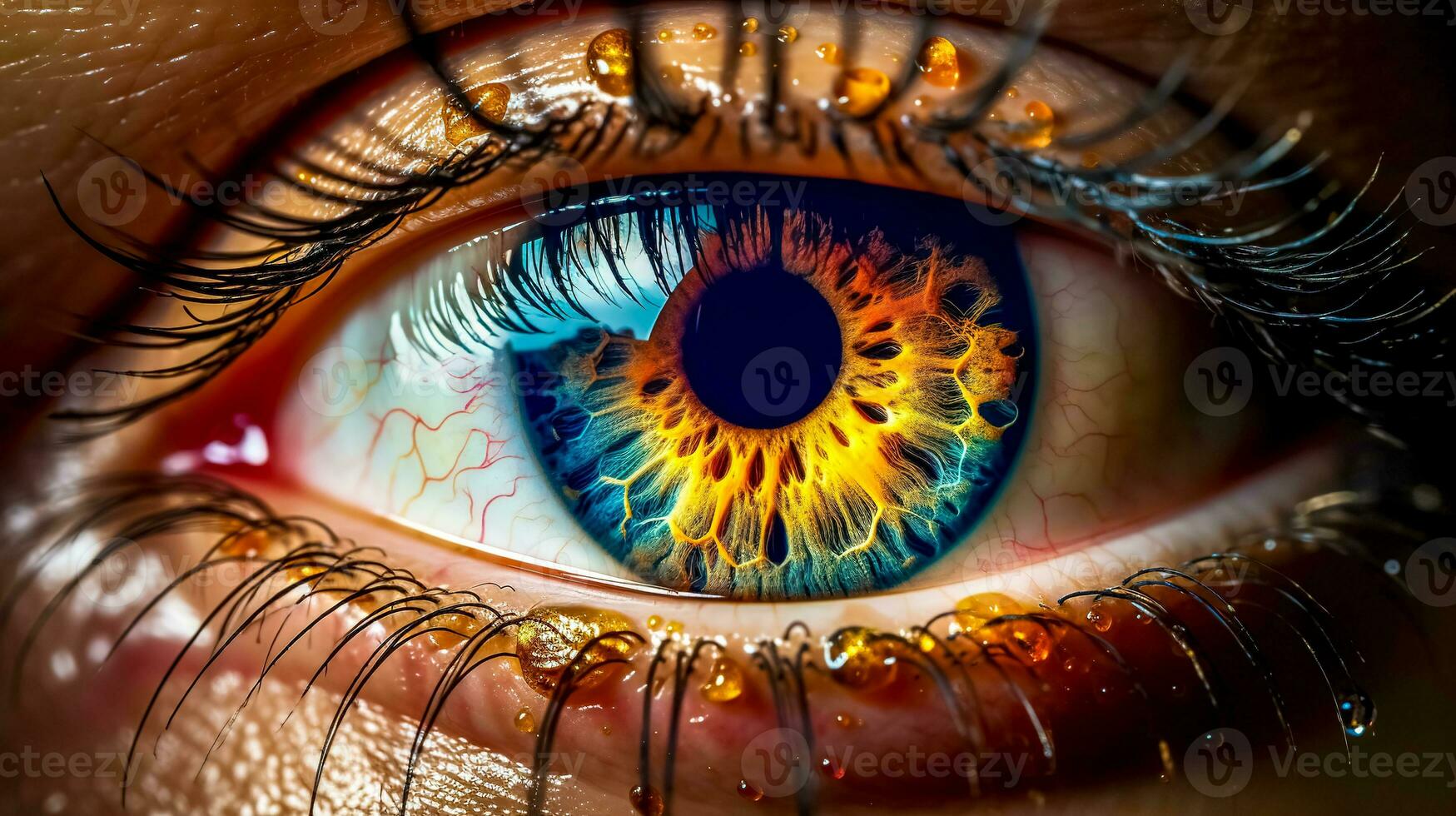 creatief detail van de menselijk oog, gemaakt met generatief ai foto