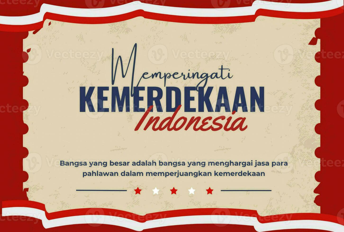 ontwerp voor banier, groet kaart, van Indonesië onafhankelijkheid dag, generatief ai foto