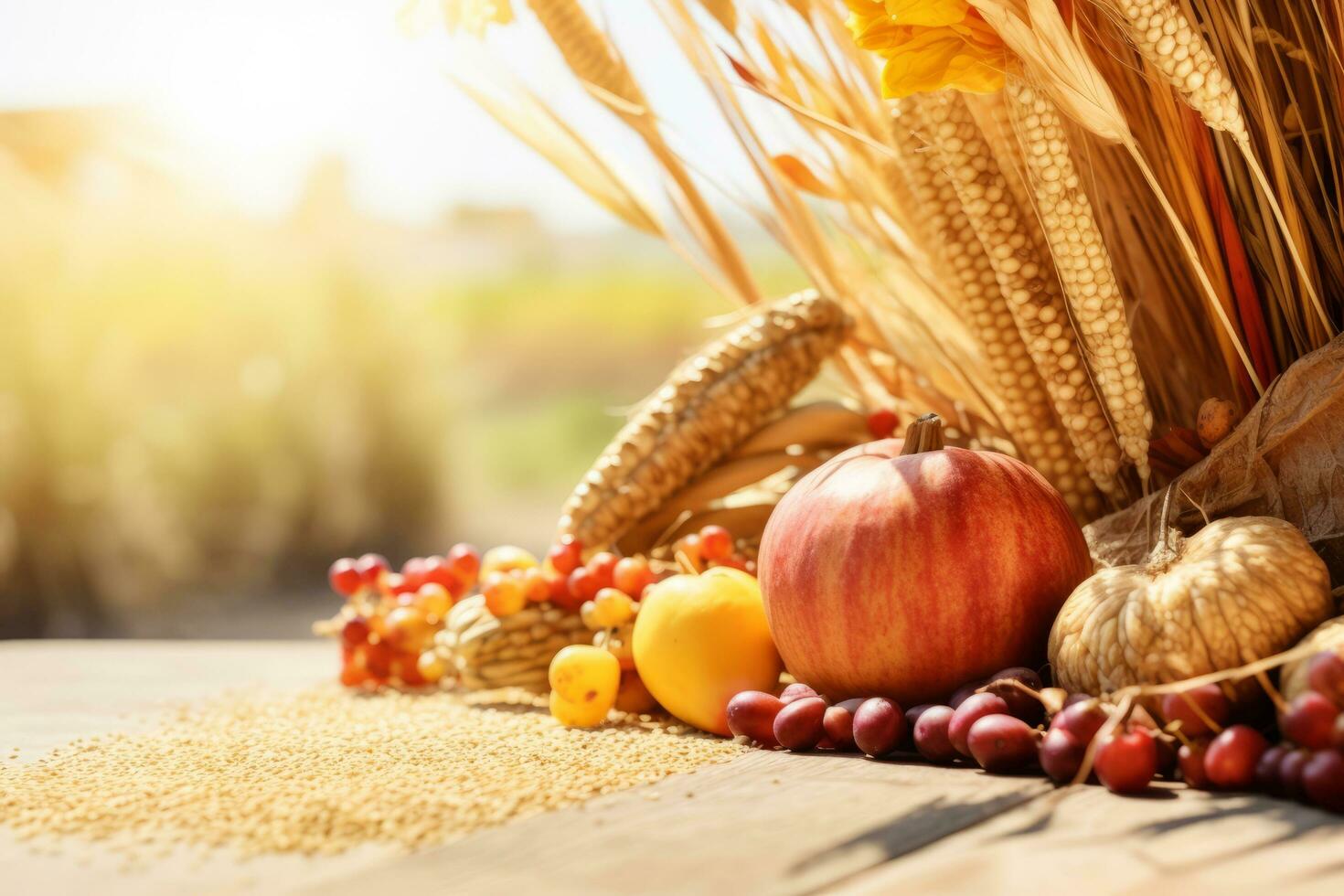 herfst samenstelling met kopiëren ruimte ai generatief foto