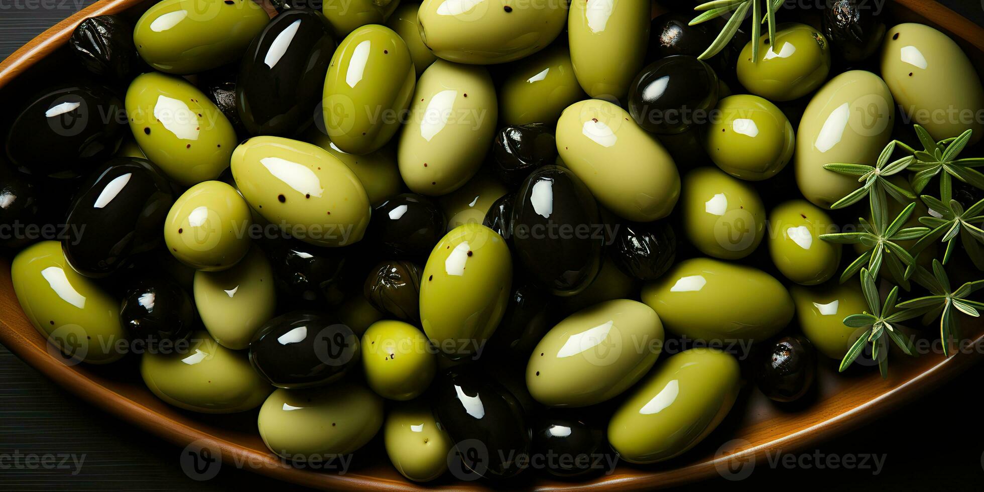 ai gegenereerd. ai generatief. zwart en groen olijven gezond biologisch groenten mengen decoratie patroon achtergrond. grafisch kunst foto