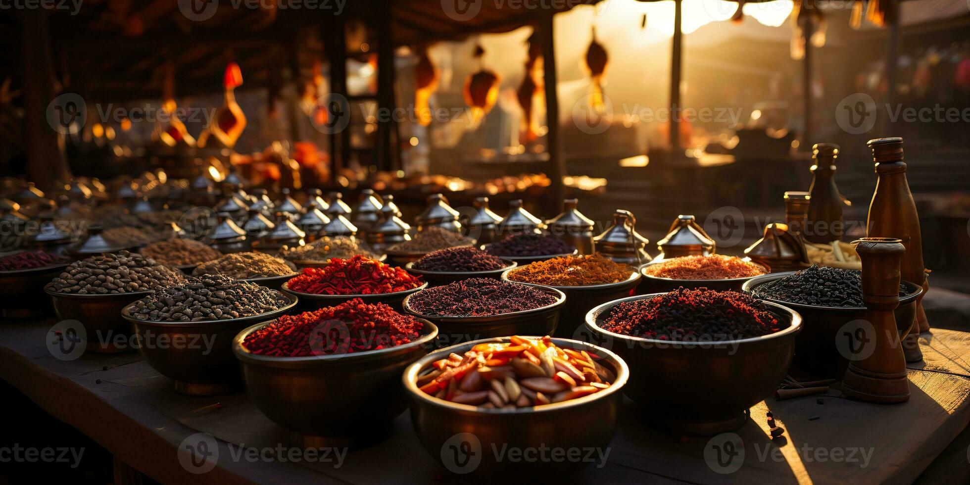 ai gegenereerd. ai generatief. traditioneel Arabisch Indisch Aziatisch Marokko kruid producten Bij dag huiselijk markt op te slaan winkel bazaar. gezond biologisch Product. grafisch kunst foto