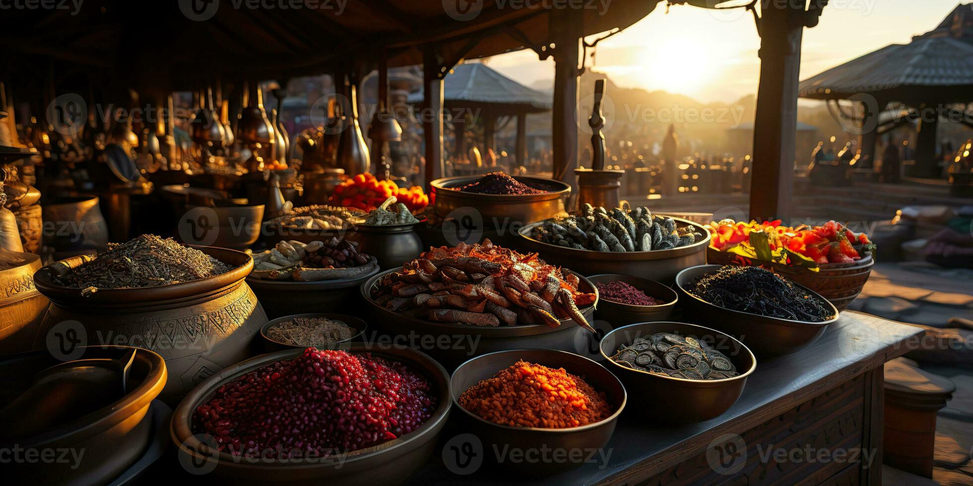 ai gegenereerd. ai generatief. traditioneel Arabisch Indisch Aziatisch Marokko kruid producten Bij dag huiselijk markt op te slaan winkel bazaar. gezond biologisch Product. grafisch kunst foto