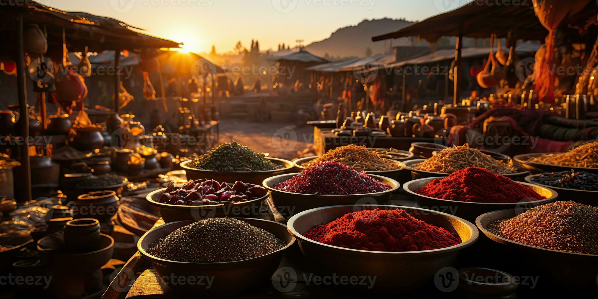 ai gegenereerd. ai generatief. traditioneel Arabisch Indisch Aziatisch Marokko kruid producten Bij dag huiselijk markt op te slaan winkel bazaar. gezond biologisch Product. grafisch kunst foto