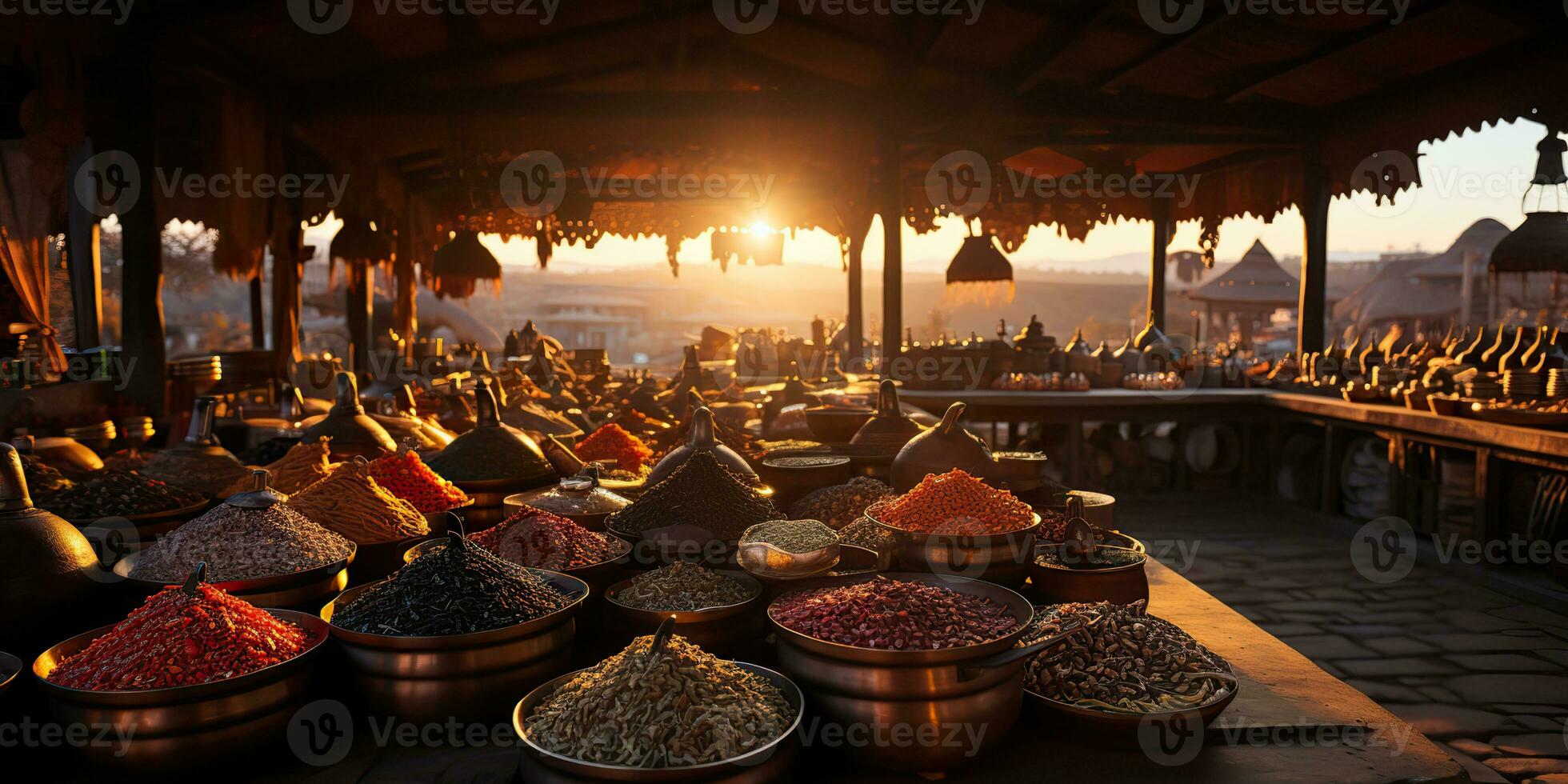 ai gegenereerd. ai generatief. traditioneel Arabisch Indisch Aziatisch Marokko kruid producten Bij dag huiselijk markt op te slaan winkel bazaar. gezond biologisch Product. grafisch kunst foto