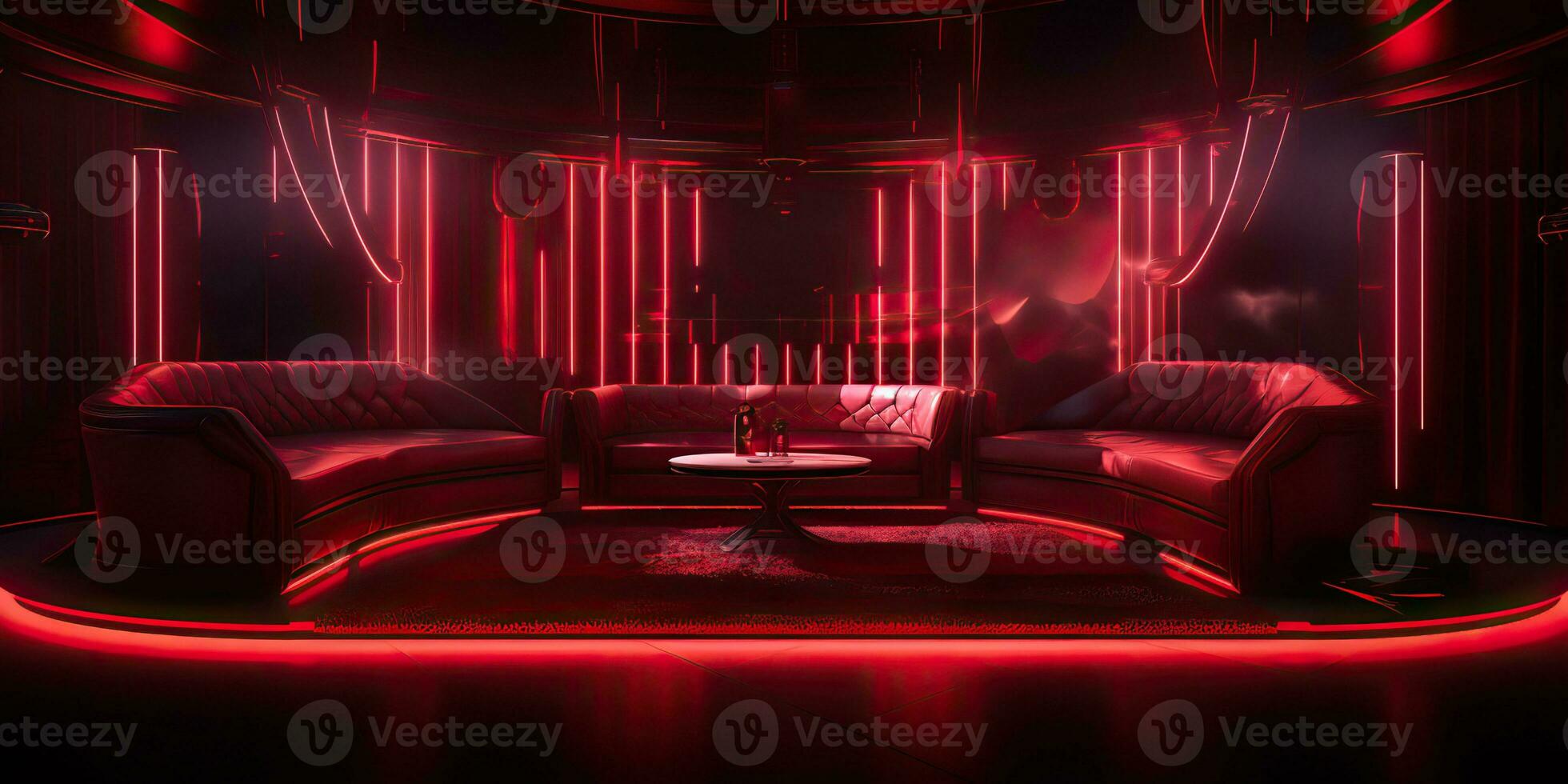 ai gegenereerd. ai generatief. rood binnen- interieur nacht club vip luxe ontwerp decoratie. een deel drinken bar restaurant nacht club nacht lifestyle.grafisch kunst foto