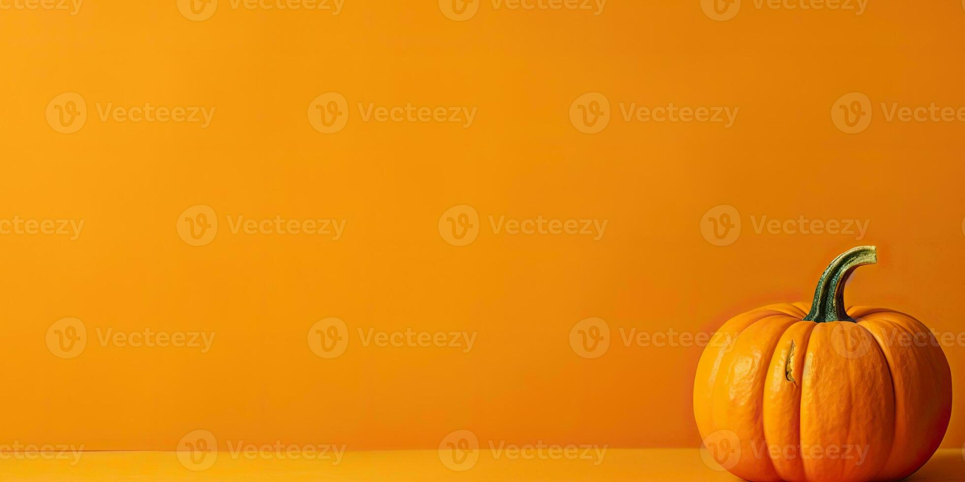 ai gegenereerd. ai generatief. oranje pompoen Bij muur bespotten omhoog achtergrond decoratie. halloween dankzegging vakantie Amerika. grafisch kunst foto