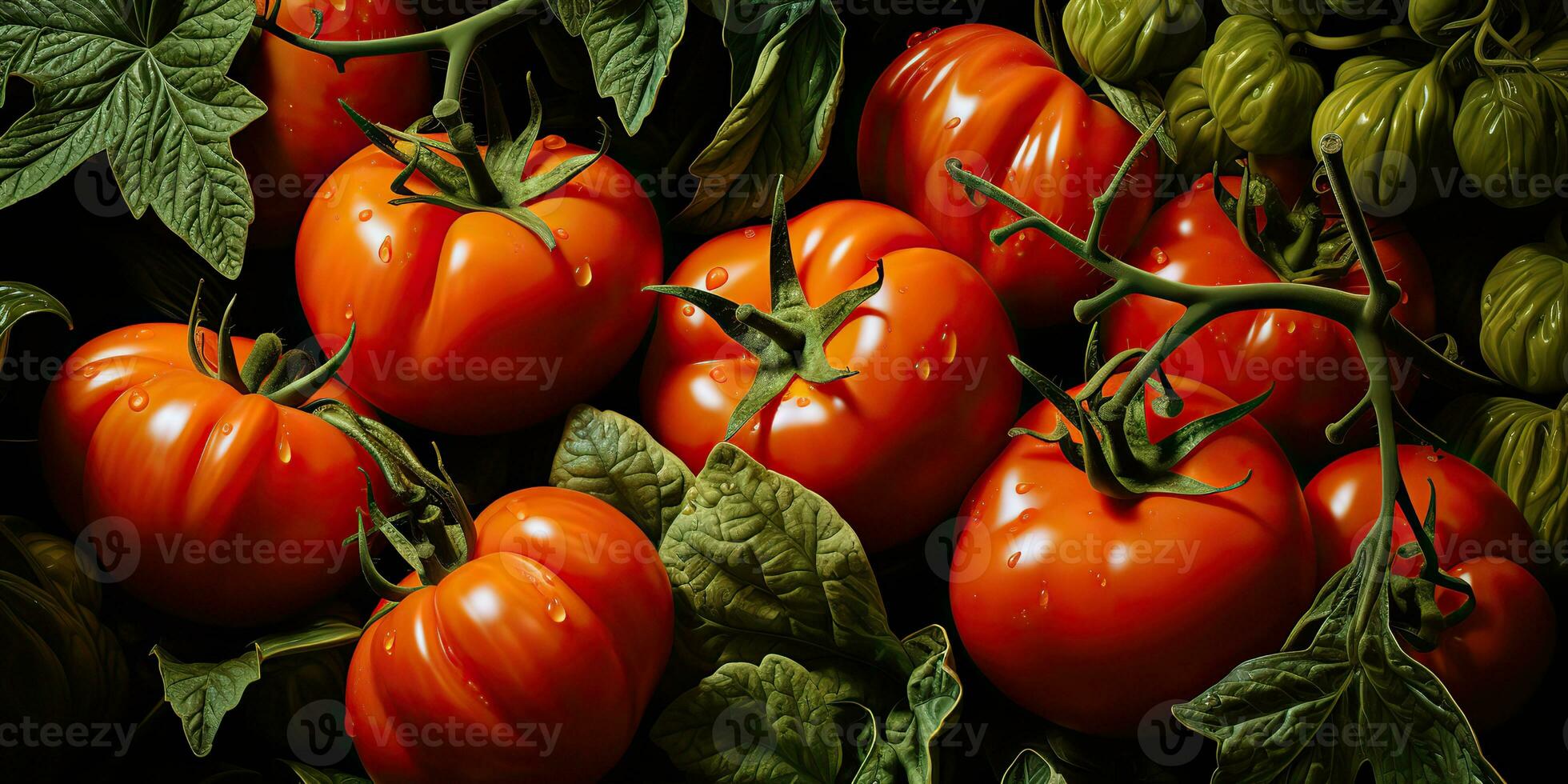 ai gegenereerd. ai generatief. veel rood vers tomaten groenten landbouw. grafisch kunst foto