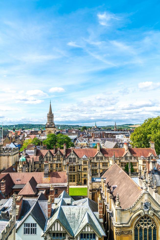 hoge hoekmening van high street van oxford city, uk foto