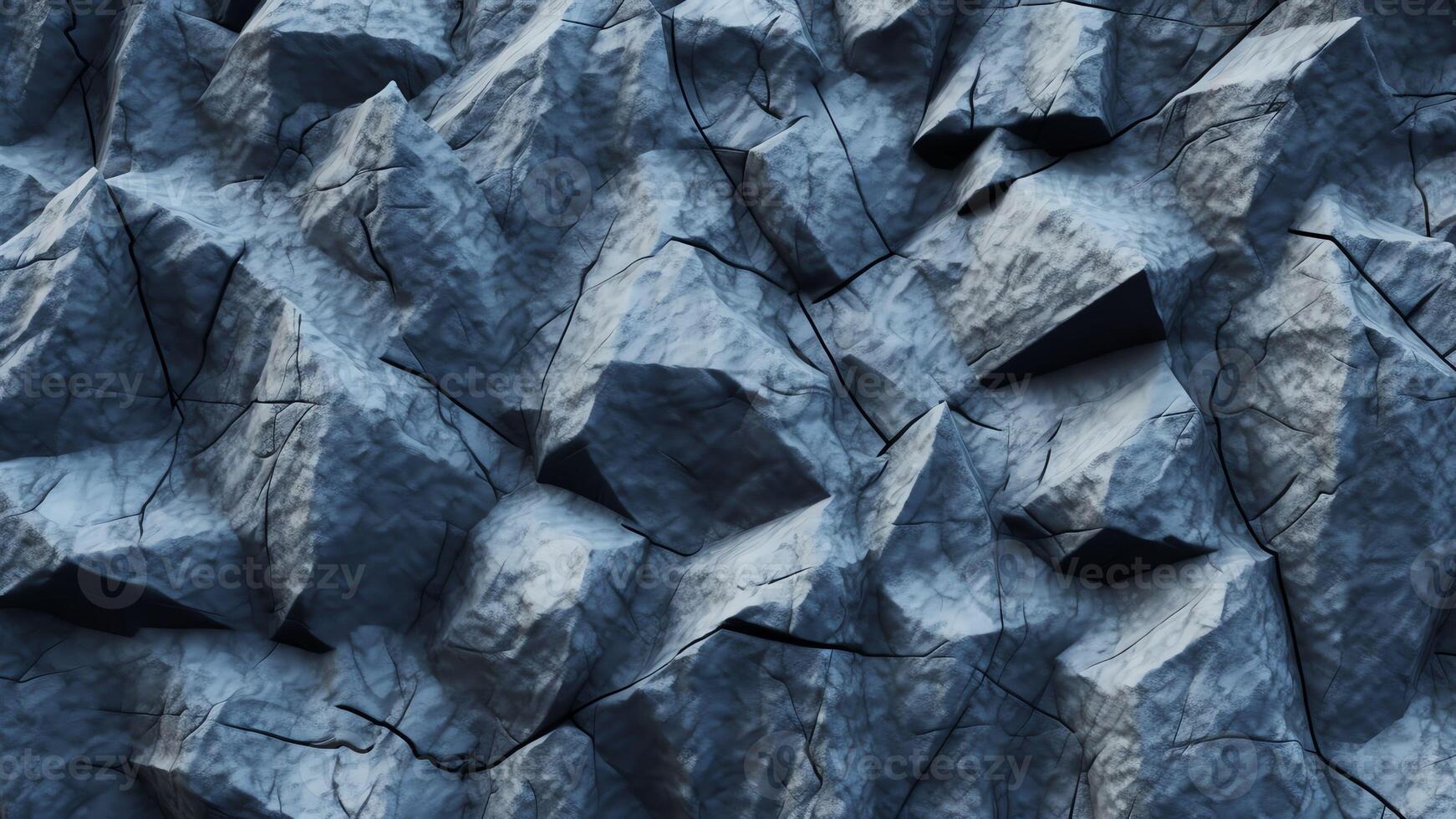 ai generatief afgezwakt rots structuur blauw grunge achtergrond fragment van een berg detailopname volumetrisch rots structuur 3d effect fantasie wetenschap fictie surrealistische foto
