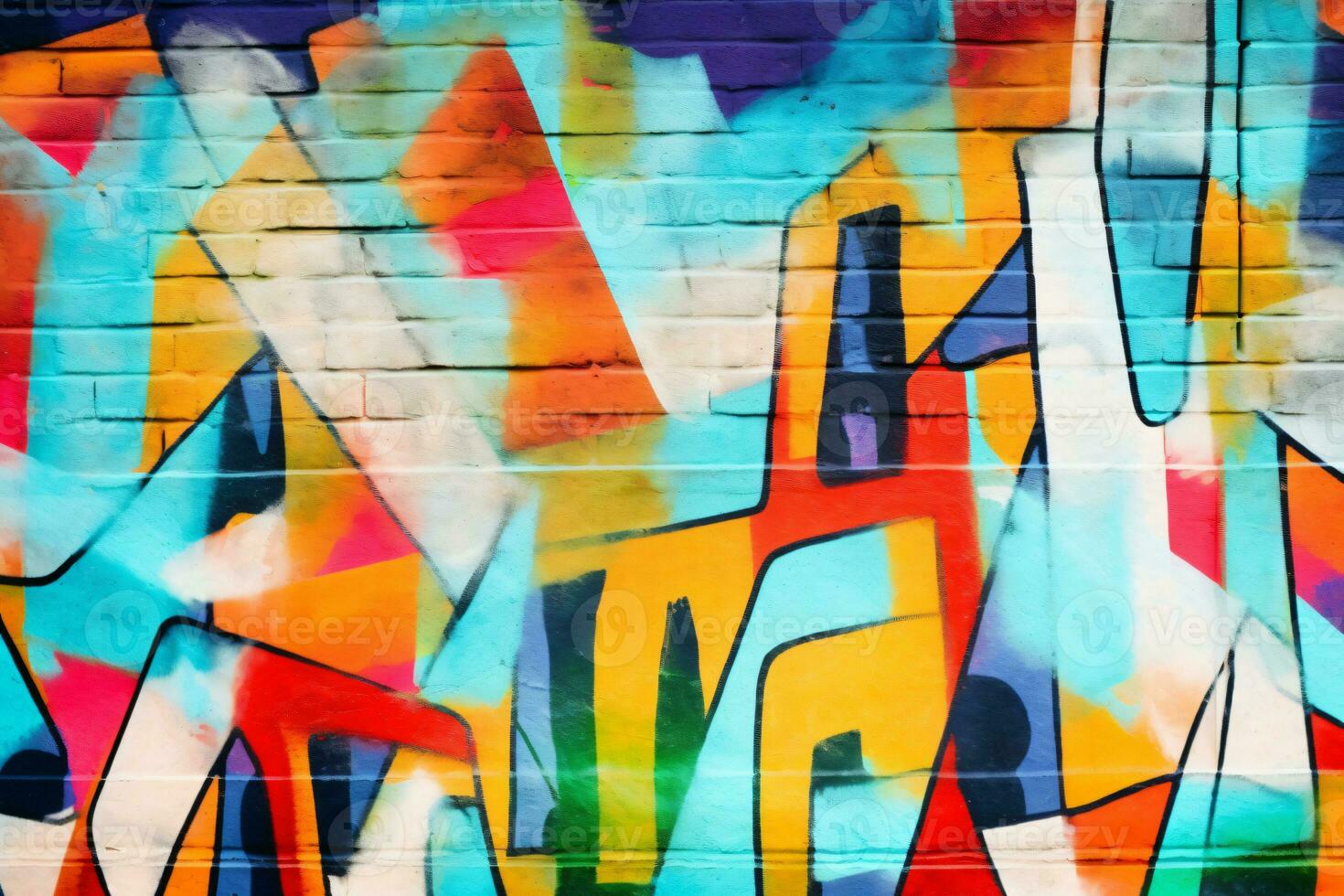 abstract graffiti muur kunst achtergrond. ai generatief foto