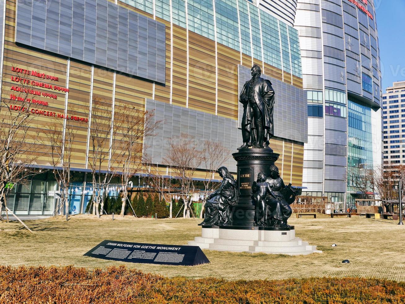 het monument voor Goethe. Seoul, Zuid-Korea. december 2017 foto