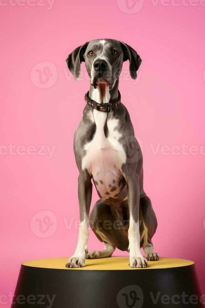 heel schattig Super goed dane in natuur, nationaal geografie, breed leven dieren. ai gegenereerd. foto