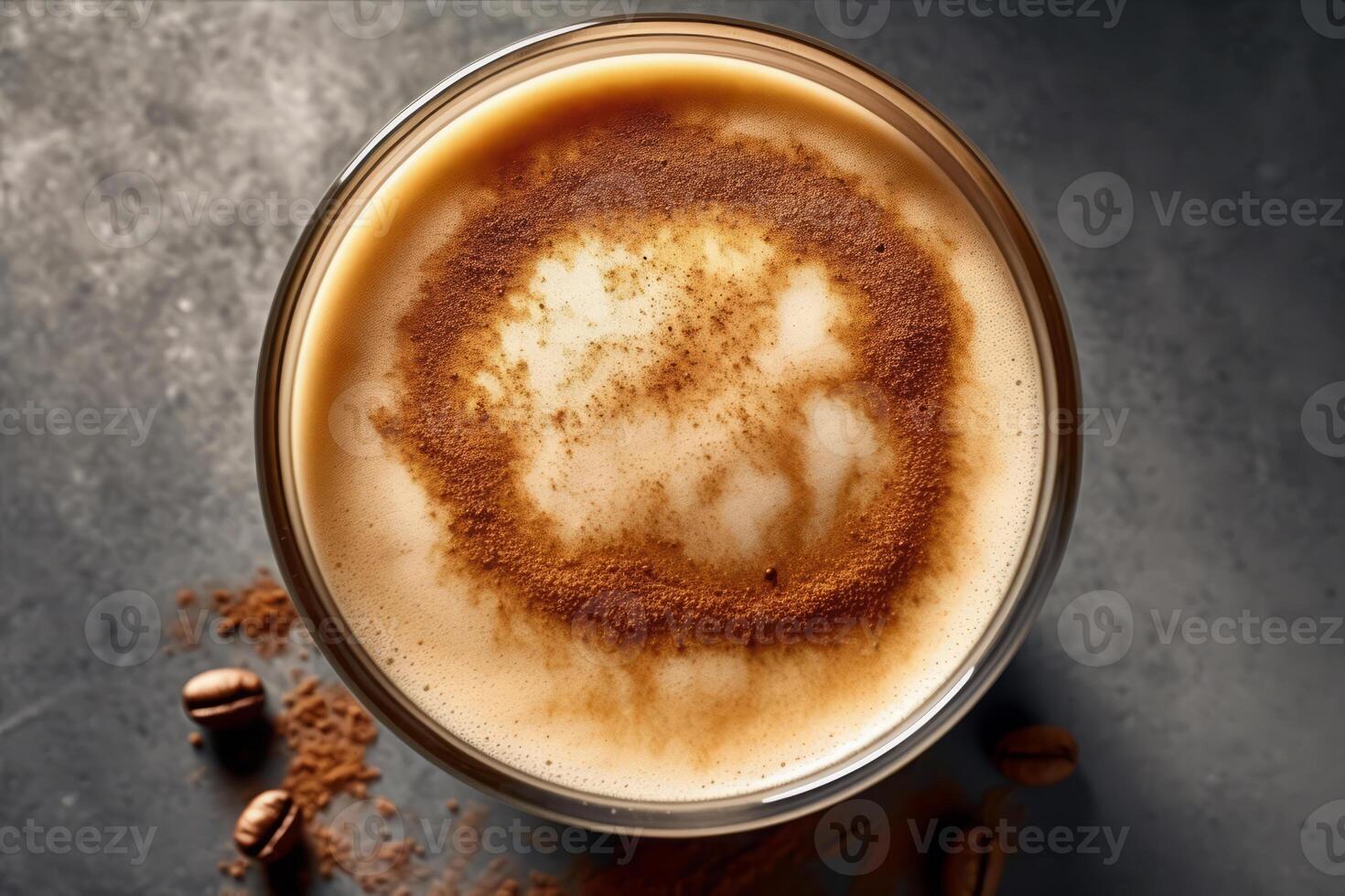 detailopname top visie van ingrediënten macchiato, koffie. ai gegenereerd. foto