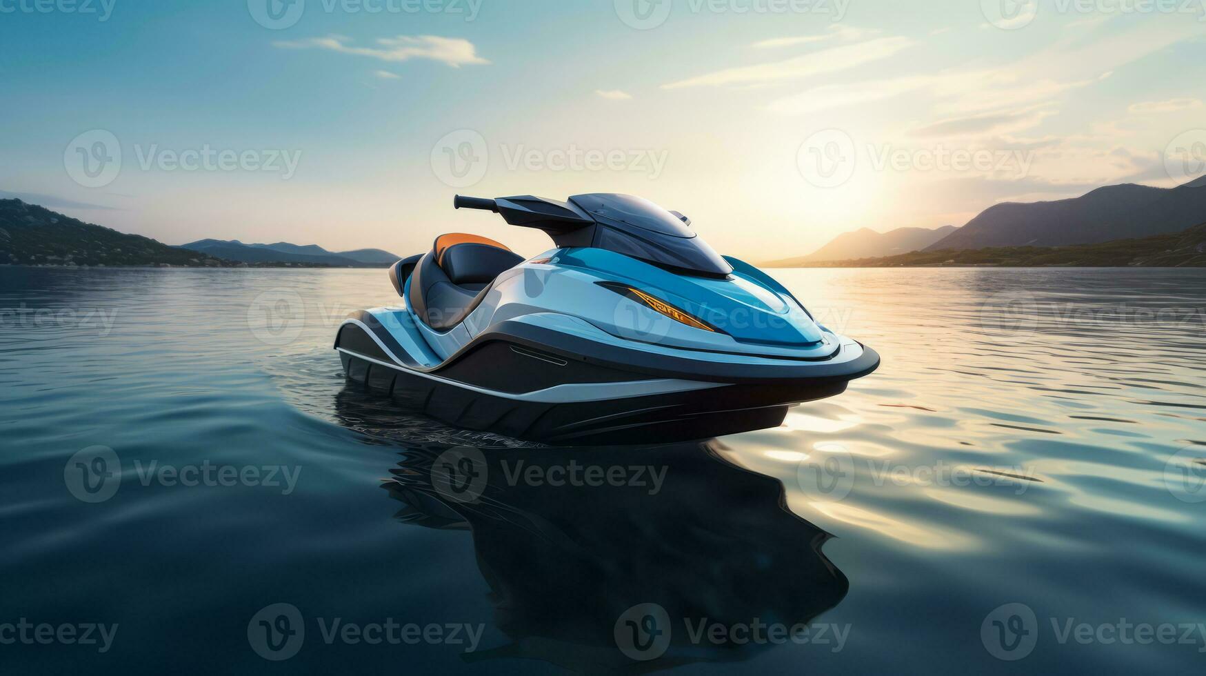 Jet ski van een mooi vervoer met futuristische ontwerp. ai gegenereerd. foto