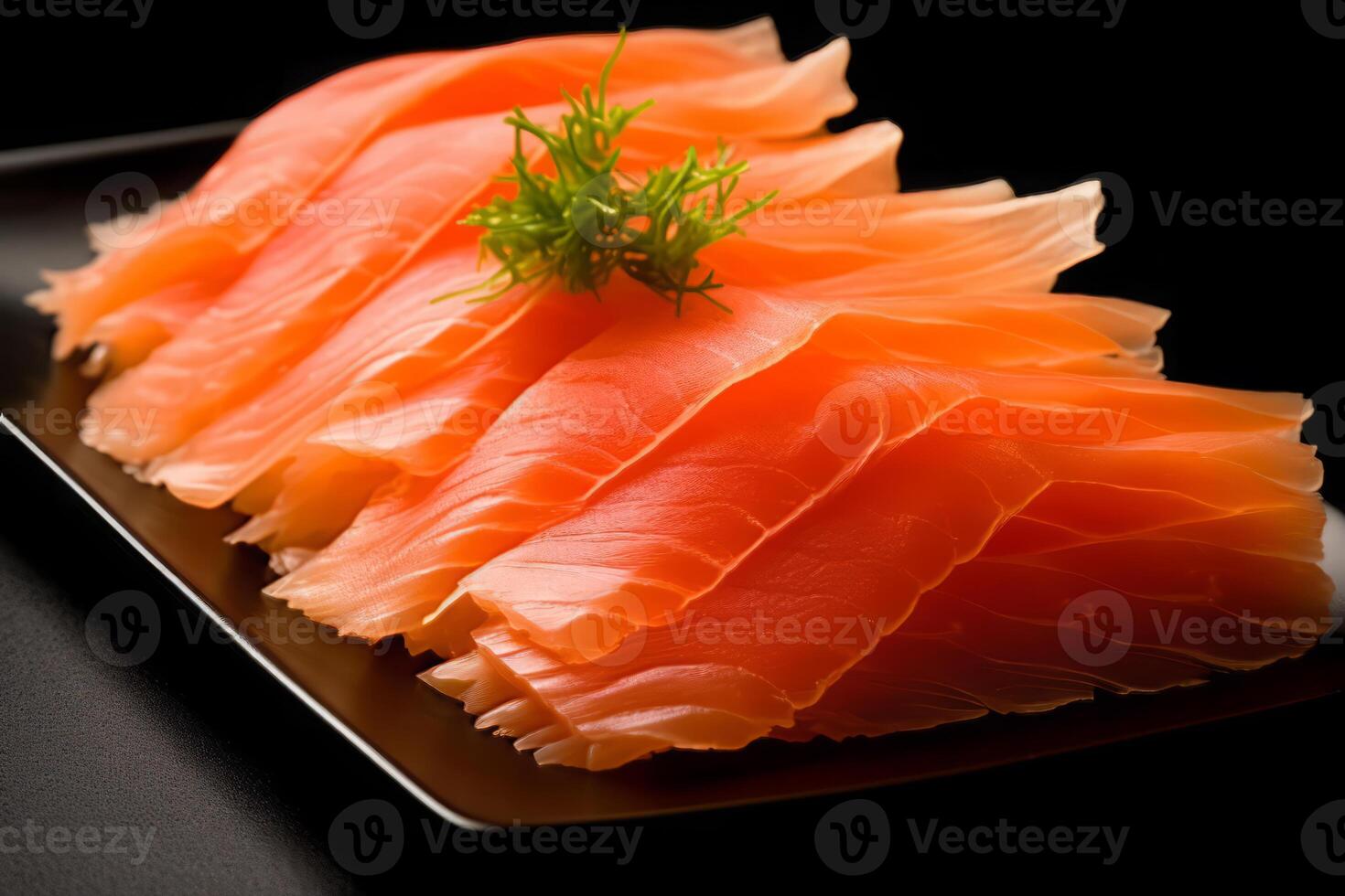 detailopname top visie van ingrediënten Zalm, Japans voedsel. ai gegenereerd. foto