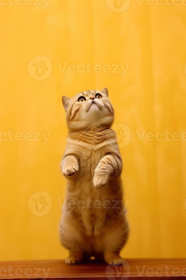 heel schattig Schots vouwen in natuur, nationaal geografie, breed leven dieren. ai gegenereerd. foto