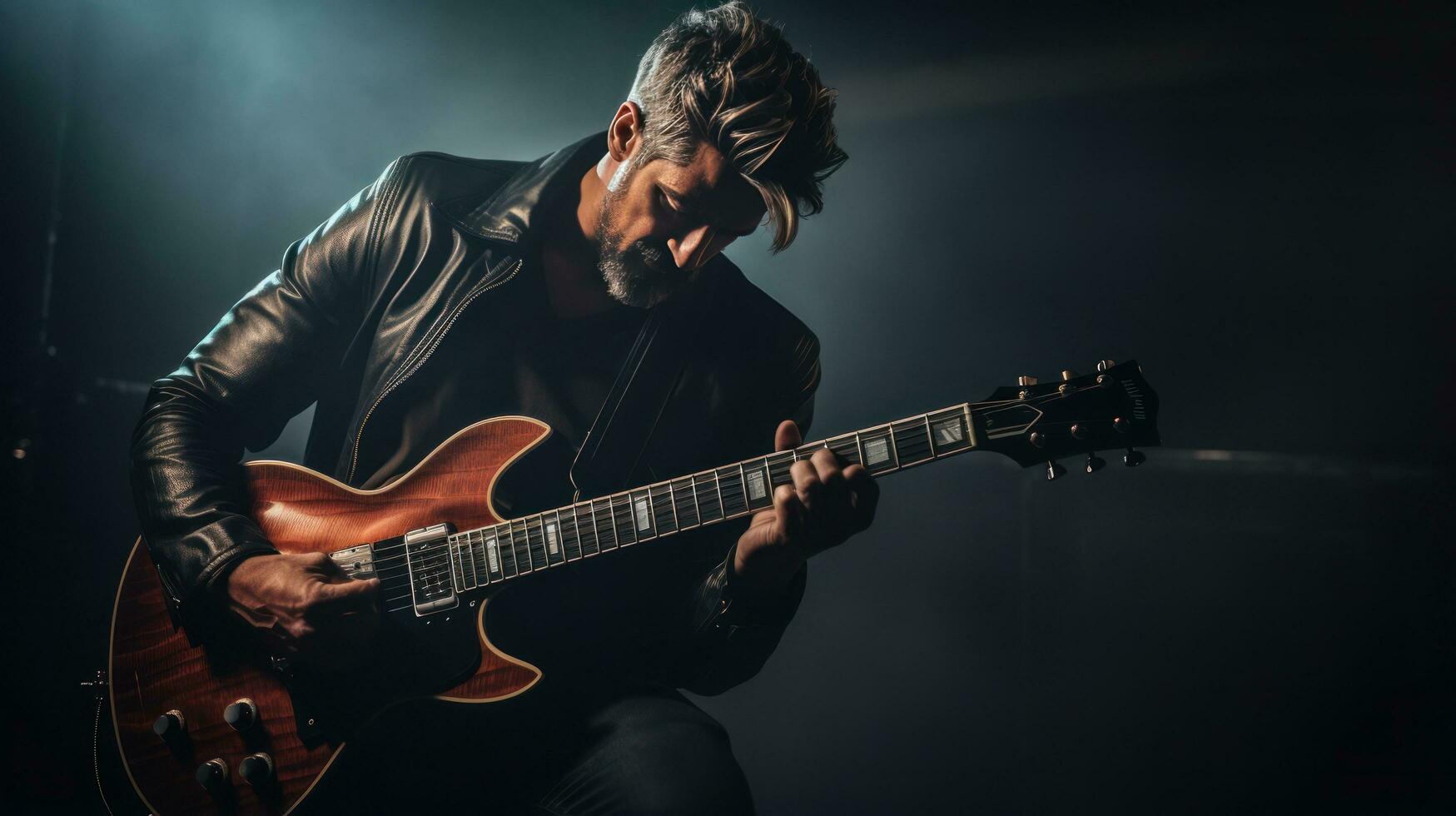 man gitaar spelen foto