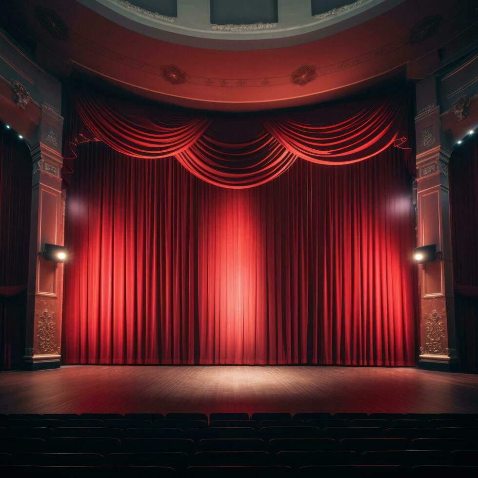 rood theater gordijnen foto