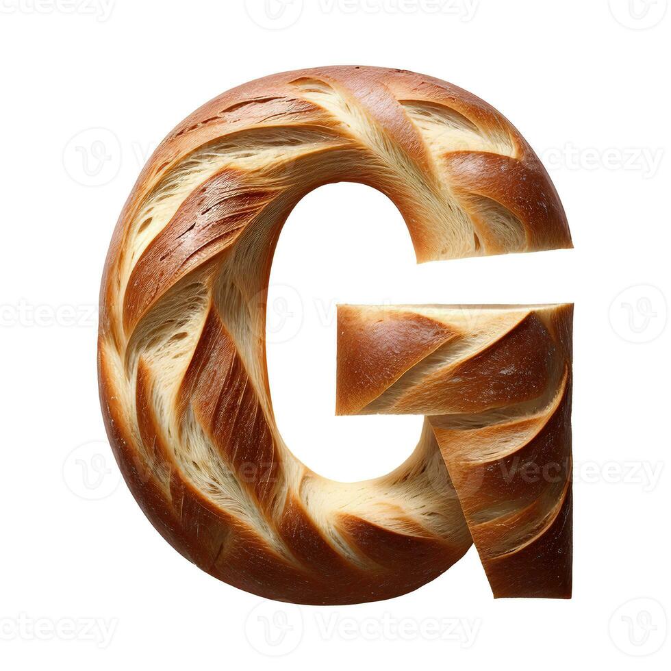 brood typografie tekst ontwerp hoofdletters alfabet g, ai generatief foto