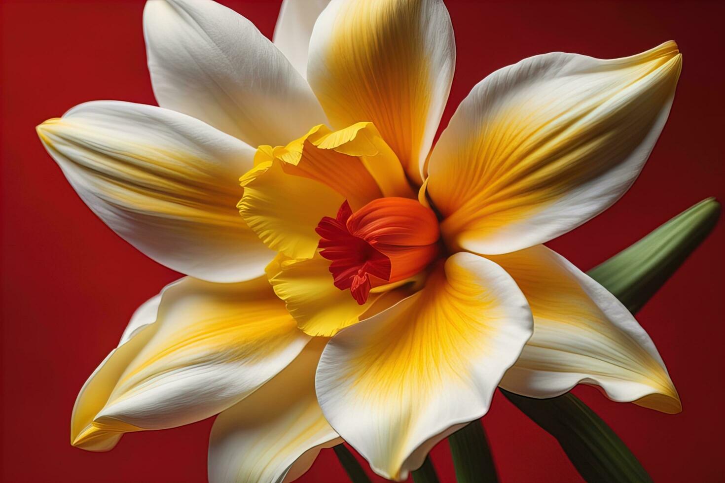 boeket van kleurrijk bloem Aan een solide kleur achtergrond, dichtbij omhoog. ai generatief foto