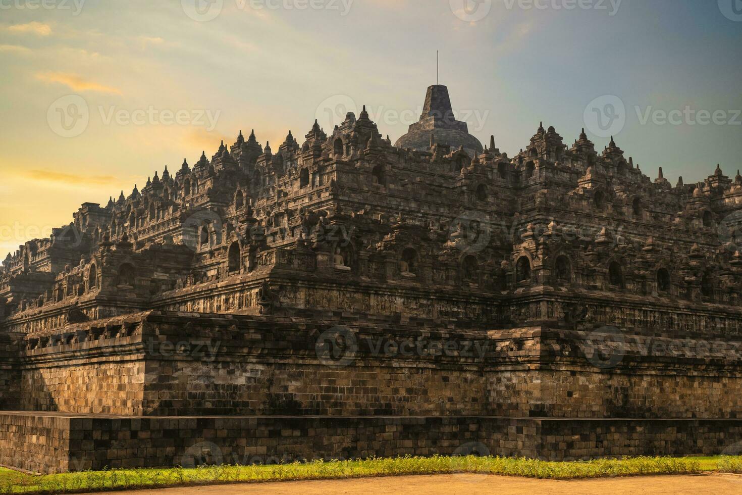 borobudur of barabudur, een mahayana boeddhistisch tempel in magelang regentschap, Java, Indonesië foto