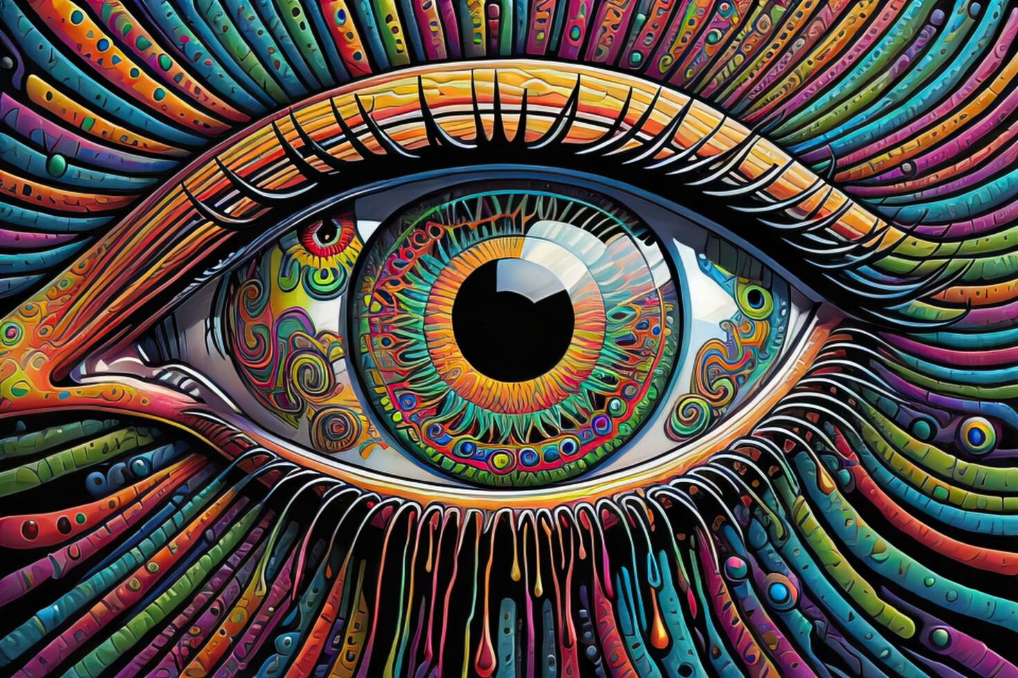 kleurrijk abstract oog. generatief ai foto
