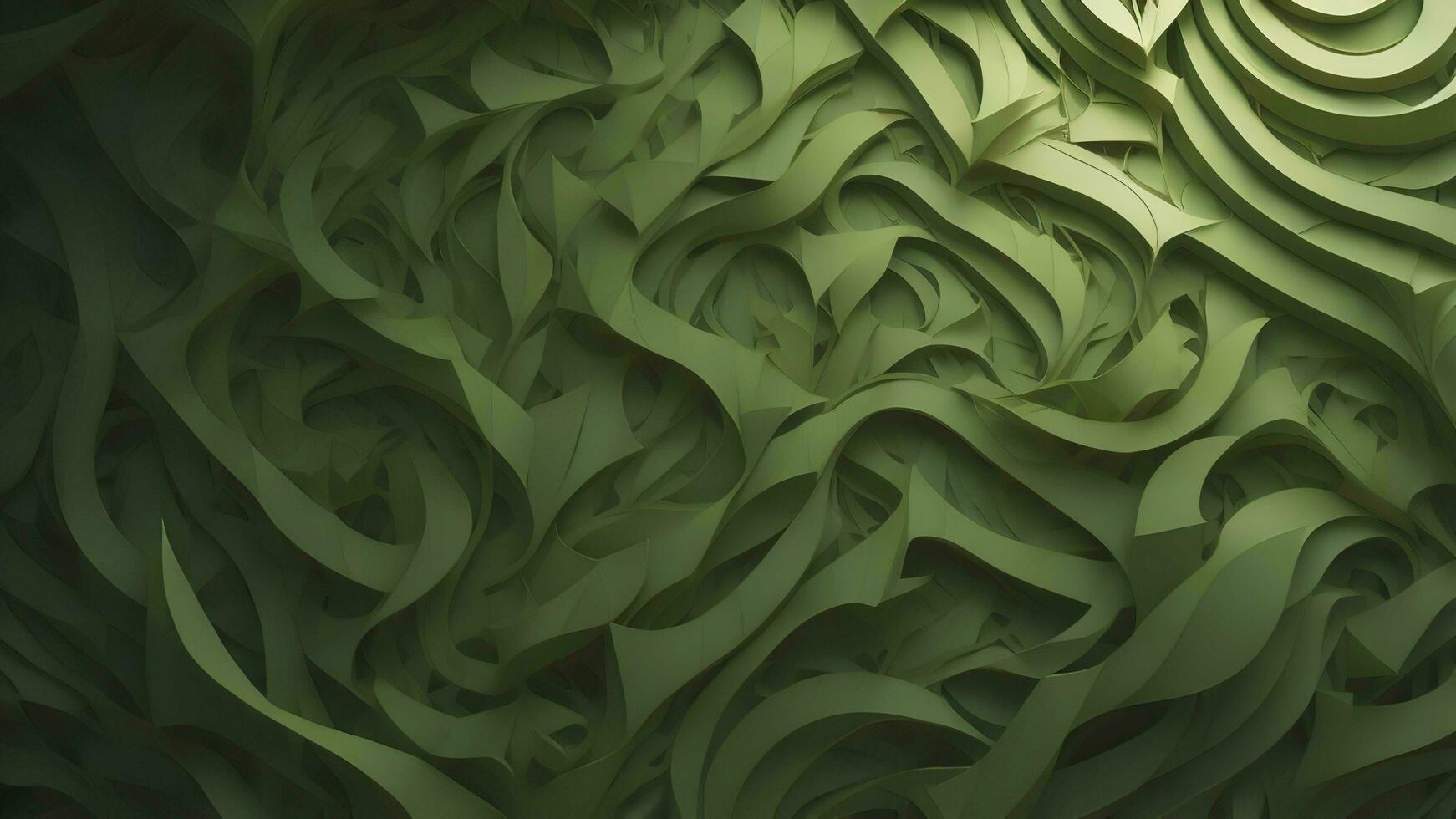 abstract golvend vorm in groen kleur, generatief ai foto