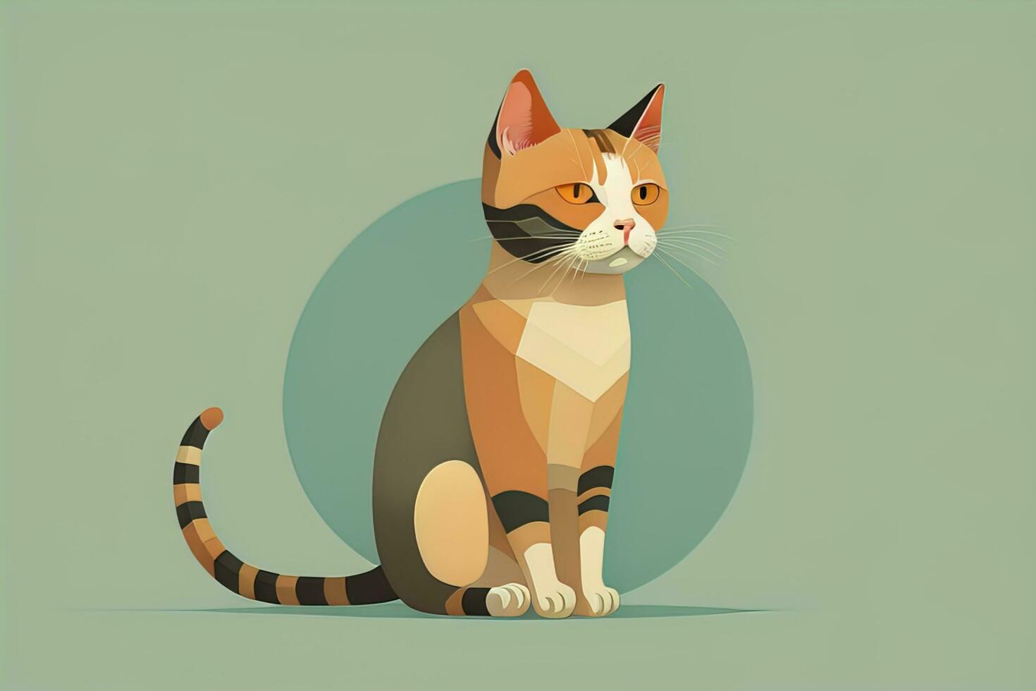 schattig kat zittend Aan de vloer. vector illustratie in retro stijl. ai generatief foto