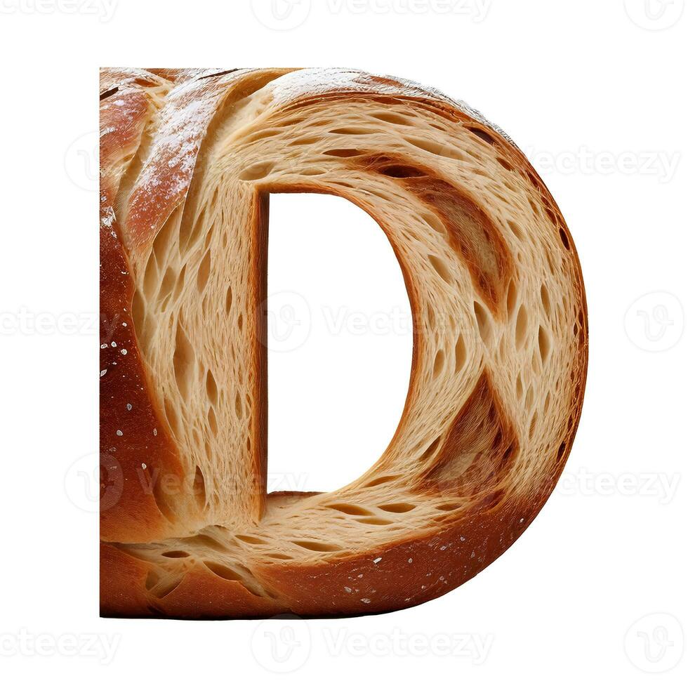 brood typografie tekst ontwerp hoofdletters alfabet d, ai generatief foto