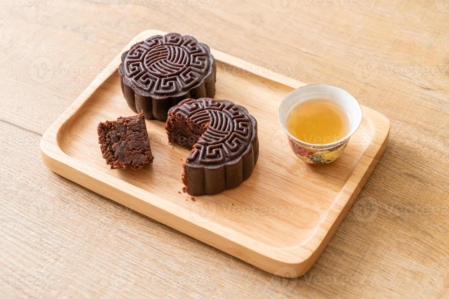 chinese moon cake pure chocolade smaak foto